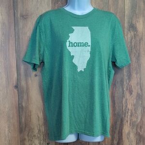 Royal Apparel Green Illinois Home Short Sleeve Distressed Tee L          C163